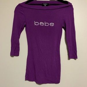Bebe purple elbow length shirt